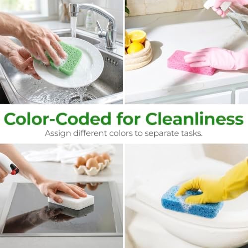 AIRNEX XL Compressed Cellulose Sponges - 6 Pack Large Natural Pop Up Dish Sponge for Kitchen - Compostable Plant-Based Cleaning Sponges Bulk – Non Scratch Big Sponges for Dishes & Household Cleaning - Image 5
