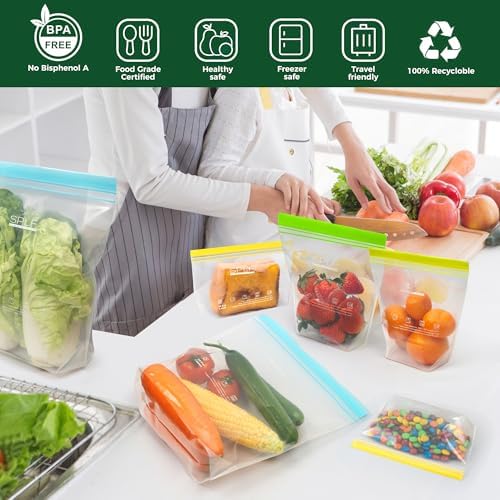 SPLF 12 Pack Reusable Sandwich Bags Dishwasher Microwave Safe - Image 2