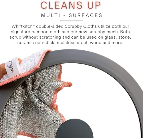 Whiffkitch Scrubbing Dishcloths 2ply Mesh Scrub Reusable Dishrag 6pk 6x7in - Image 3