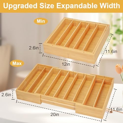 MinBoo Bamboo K Cup Holder for Drawer or Countertop Coffee Pod Holder Expandable K Cup Pod Storage Tea bag organizer K Cup Storage for Coffee Station Home Office and Kitchen, Natural - Image 3