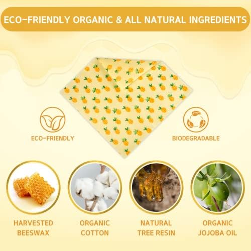 Reusable Beeswax Wrap - 9 Pack Beeswax Wraps for Food, Eco-Friendly Beeswax Food Wraps, Bread Sandwich Food Wrap - Organic, Sustainable, Zero Waste, Plastic-Free Food Storage, 1XL, 3M, 5S - Image 3