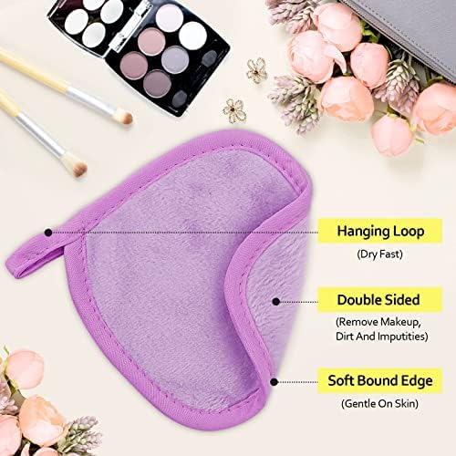 HOMEXCEL Makeup Remover Cloth 12 Pack Reusable Makeup Remover Pads Washable - Image 2