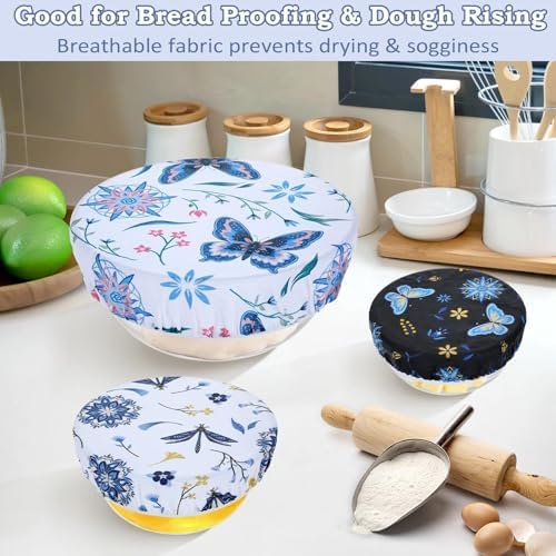 5Pcs Reusable Beeswax Elastic Bowl Covers for Bread Proofing and Food Cover - Image 4