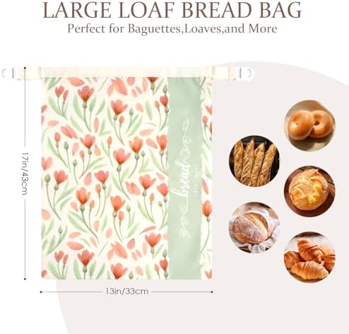 Beeswax Sourdough Bread Bags for Homemade Bread, 2 Packs XL Reusable Organic Beeswax Linen Cotton Sourdough Bag, Keep Loaves Fresh Longer, Homesteading Essentials - Image 2