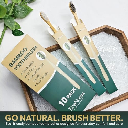 Bamboo Toothbrushes for Adults 10 Pack, Eco Friendly Wooden Toothbrush with Soft BPA Free Bristles, Natural Biodegradable Organic Toothbrush, Plastic Free Bulk Toothbrushes for Sustainable Oral Care - Image 5
