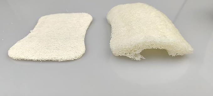 50 Pack Natural Loofah Dish Sponge, Multipurpose Non-Scratch Luffa Kitchen Scrub Pad for Cleaning Kitchen, Bathroom, and Household