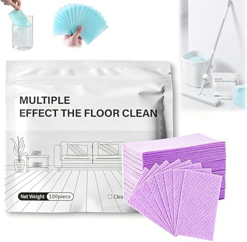 100 Piece Floor Cleaning Tablets Multi-Surface Cleaner, Multi-Surface Floor Cleaning Tablets, Multiple Effect the Floors Clean, Concentrated Cleaner for Hardwood, Tile, Laminate & More (Purple) by Unknown