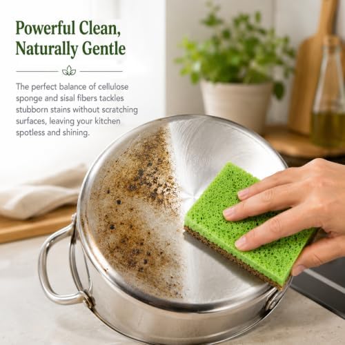 Sonett Compostable Sponges, Scratch-Free Kitchen Sponge, Pack of 2 - Image 3
