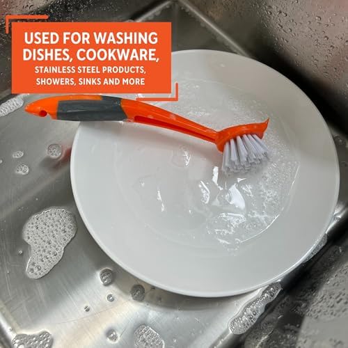 IMUSA USA Dish Brush, Regular, Orange - Image 5