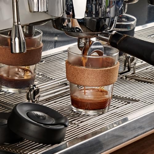 KeepCup Brew Cork, Reusable Glass Tumbler with Natural Cork, Grande Coffee Cup 16oz / 454ml - Black - Image 4