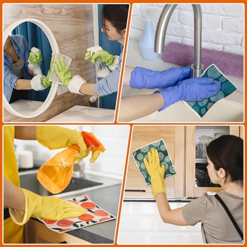 Lucomb 10 Pack Swedish Dishcloths with Hanging Clips, Reusable Swedish Dish Towels Biodegradable Cellulose Cleaning Cloths Washable Dish Wipes for Kitchen Home Office(Quick Drying & Super Absorb) - Image 7