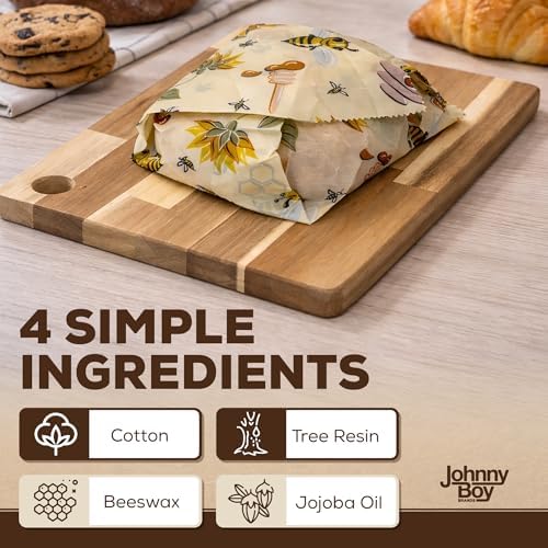 2 Pack - XL 19" x 19" - 5 Sq Ft - Beeswax Bread Wraps, Total 5 Sq Ft Coverage, Eco-Friendly Alternative to Plastic Wrap for Bread Storage, Bowls & Food Storage (Classic) - Image 4