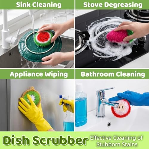 16 Pieces Fruit Dish Scrubber, Non Scratch Dish - Image 3