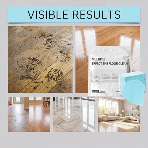 Multi-Effect Floor Clean Tablets，Water Soluble Floor Cleaner for Mopping, Concentrated Multi-Surface Cleaning Sheets Fit for Hardwood, Laminate Floors, Wall Tiles green 100 Pcs - Image 5