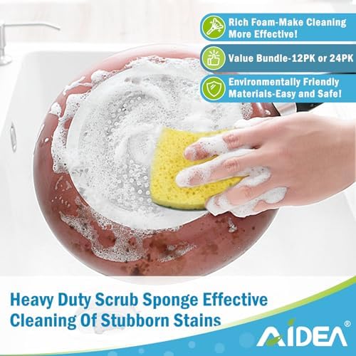 AIDEA Sponges Kitchen, Heavy Duty Scrub Sponge-24Count, Sponges for Dishes - Image 5