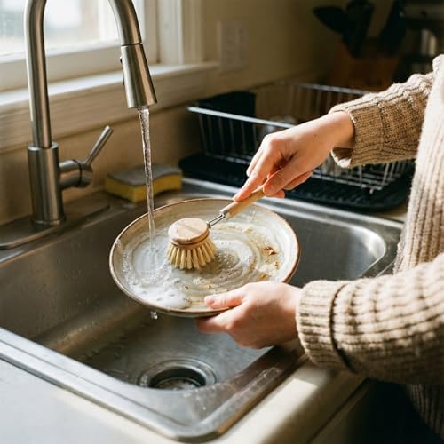 12pcs Dish Brush with Wooden Handle Natural Kitchen Brush Washing Scrubber - Image 6