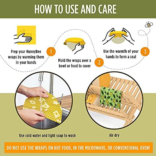 Trifecta Living Co. Versatile Beeswax Wraps,Set of 7-Fresh Food Keeper, Durable & Easily Cleaned, Sustainable Step Towards a Zero-Waste Kitchen, Unique Designs (Honeycomb, Lemon, Tropical Animals) - Image 4