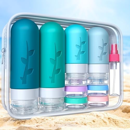 Tocelffe 18pack Travel Bottles for Toiletries,TSA Approved Silicone Travel Containers jar for Toiletries,Leak Proof Refillable Liqus Shampoo And Conditioner Travel Essentials toiletry Bottles - Image 6