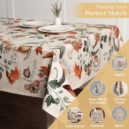 Maison d' Hermine Table Cloth Rectangle Table Reusable 100% Cotton 70"x120" - Image 5