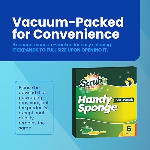 SCRUBIT Cellulose Scrub Sponge - Kitchen Cleaning Sponges for Dishes, Pans, Pots & More- 6 Pack Dishwashing Sponges - Colors and Packaging May Vary - Image 2