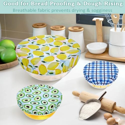 5Pcs Reusable Beeswax Elastic Bowl Covers for Bread Proofing and Food Cover - Image 4