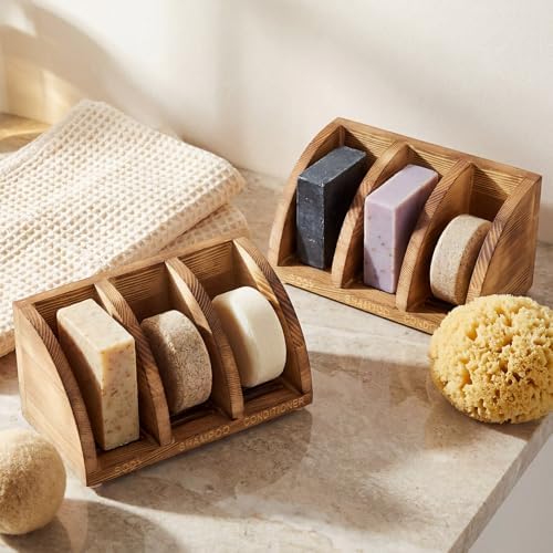 Shampoo Bar Holder Multi Bar Soap Dish, Wooden, 6.3 x 3.3 x 3.1 Inch - Image 6