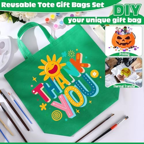 Windyun Reusable Grocery Bags Large Non Woven Shopping Bags with Handles Foldable Portable Tote, 16x6x12 Inch - Image 6