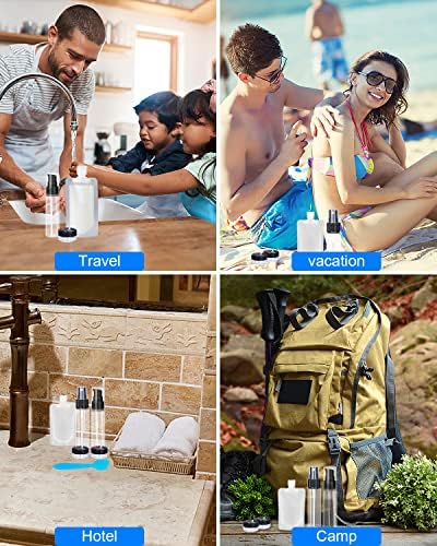 SEQUHITKU 17 Pack Travel Pouches for Toiletries,TSA Approved,Travel Size Portable Containers,Stand Up Pouch,Refillable Travel Accessories for Shampoo Conditioner Lotion Soap Liquids (B-17pcs) - Image 4