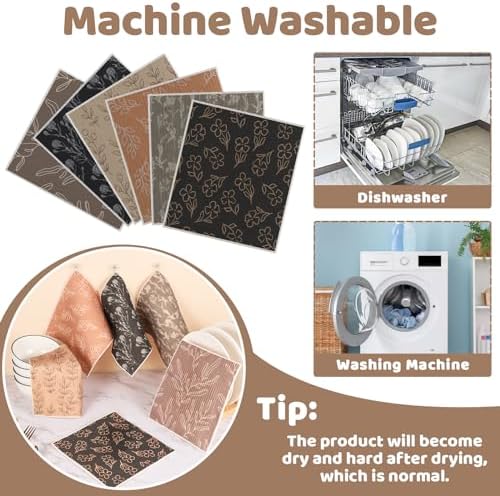 6 Pack Swedish Dishcloths for Kitchen,Swedish Rags Dish Towels with Clips - Image 4