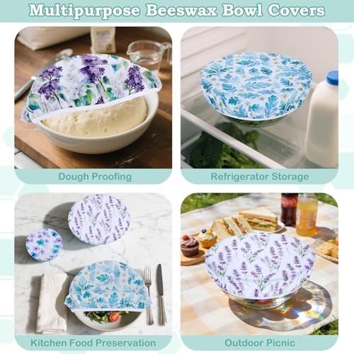 5Pcs Reusable Beeswax Elastic Bowl Covers for Bread Proofing and Food Cover - Image 5