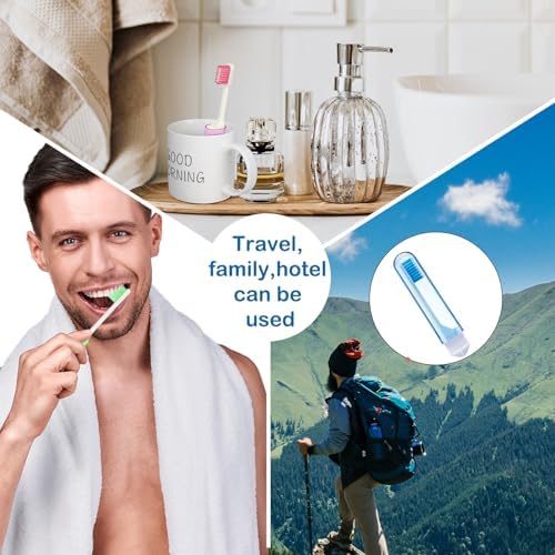 Patelai 4 Pcs Travel Toothbrush Mini Foldable with Case,Honey Color - Image 7
