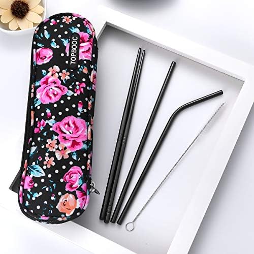 Travel Utensils,Reusable Silverware Set To Go Portable Cutlery Set with a Waterproof Carrying Case for Lunch Boxes Workplace Camping Picnic (Black) - Image 3