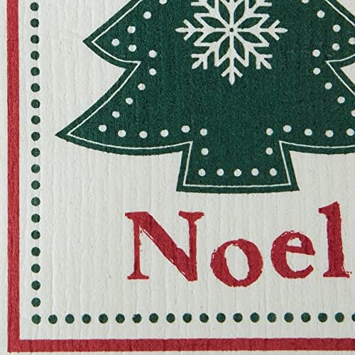 DII Swedish Dishcloths for Kitchen & Cleaning, Reusable, Machine Washable & Dishwasher Safe, Biodegradable, 7.75 x 6.75, Noel Tree, 3 Piece - Image 5