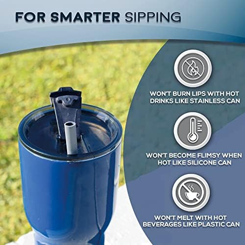 Reusable Drinking Straw + Case – Fits 8–20 oz Cups/Tumblers – Soft, BPA-Free, Food Grade, Oval (Less Pucker) – DW | MW Safe – Hot/Cold Coffee/Tea/Water/More - Made in USA, Medium - Image 6