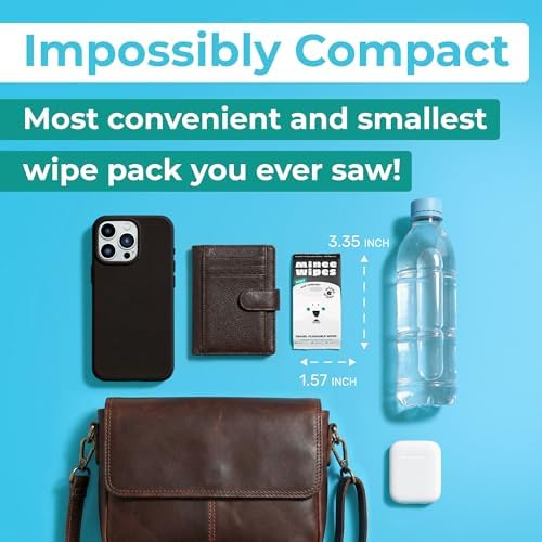Impossibly Compact Travel Flushable Wipes - 99.5% Water and Aloe - Safe for Sensitive Skin - Travel Essentials for Adults & Kids, Mint, 8 Pack 48 Wipes - Image 2