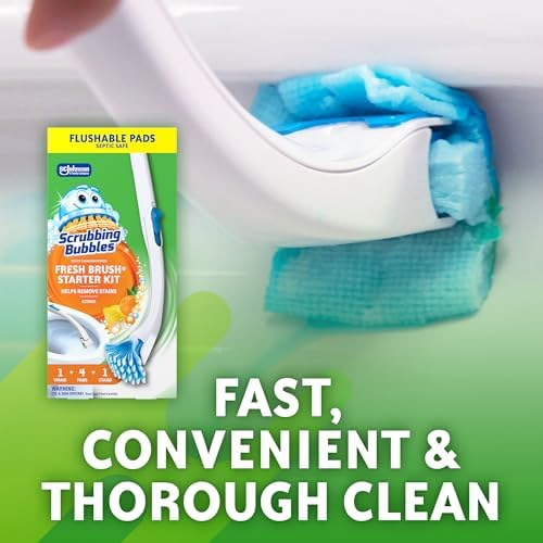 Scrubbing Bubbles Fresh Brush Toilet Bowl Cleaner Kit with Flushable Pads - Image 3