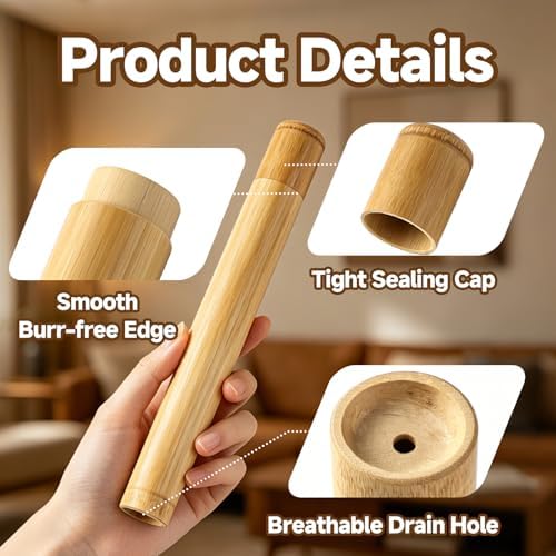Toothbrush Holder Compatible with Miswak,2Packs Bamboo - Image 3