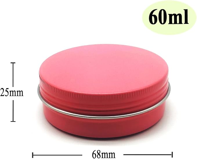 10pcs 60ml Round Lip Balm Tin Cans, 60 Gram Aluminum Tins Cosmetic Sample Containers with Screw Lid, 60g Metal Empty Tins Storage Travel Jars for Salves, Lip Balms, Face Cream, Candle, Tea