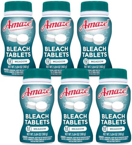 AMAZE Ultra Concentrated Bleach Tablets – Meadow Scent [CASE- 6 bottles] by Amaze