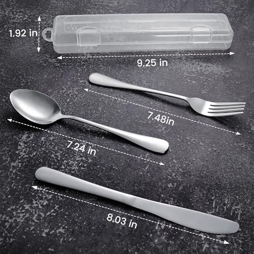 Travel Utensils with Case Stainless Steel Knife Fork Spoon Set - Image 4