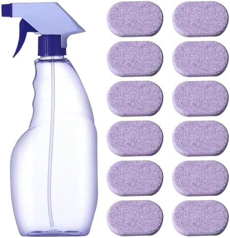Bottle Cleaning Tablets, 500ml Cleaning Spray with 12PCS Concentrated All Purpose Cleaner Refill, Multipurpose Spray for Instant Stain Removal by Unknown