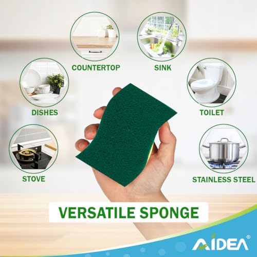 AIDEA Sponges Kitchen-24Count, Heavy-Duty Scrub Sponges, Sponges for Dishes - Image 6
