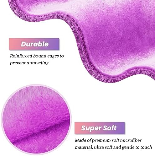8 Pack Makeup Remover Cloth,13x7 Inch Reusable Makeup Remover Towels, Ultra Soft Microfiber Face Cloth Reusable Facial Washcloths, 4 Colors - Image 2