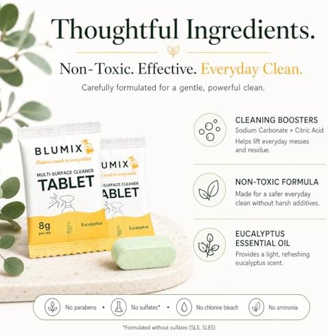 Multi-Surface Cleaner Refill Tablets – 6 Count | Eucalyptus Scent | Eco-Friendly, Biodegradable, Plastic-Free Cleaning Refills for Spray Bottles – All-Purpose Household Use (Eucalyptus) - Image 6