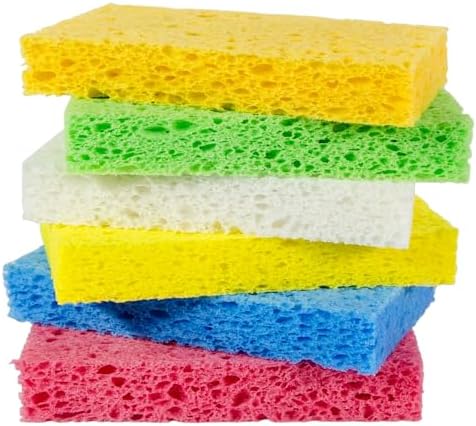 Multi-Use Cellulose Kitchen Sponges Compressed Cellulose Sponges, Non-Scratch, Dish Sponge for Kitchen Bathroom Cars, Funny Cut-Outs DIY (12, Multicolor) by Unknown