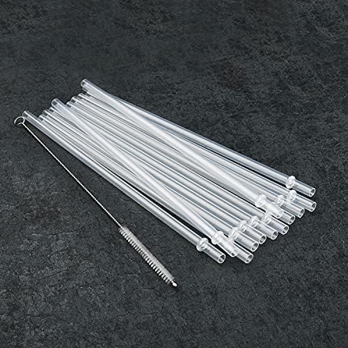ALINK 12-Pack Reusable Clear Plastic Straws, 10.5-inch Hard Tumbler Straws - Image 7