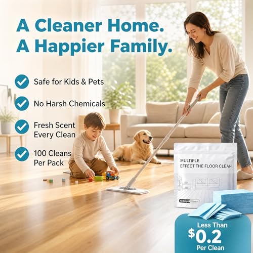 Multiple Effect The Floor Clean Floor Cleaning Tablets for Mopping, Multi-Surface Deep-Clean Tabs for Hardwood, LVP, Tile, Laminate & Marble, Fast-Dissolving, Camellia Scent, 100PCS - Image 4