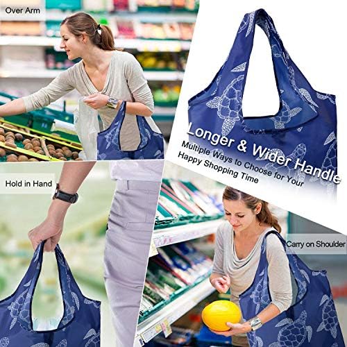 BeeGreen Animal Reusable Shopping Bags Grocery Totes 10 Pack with Zipper Carry Pouch Cute Shopper Bags XLarge Machine Washable Durable Gifts for Animal Lovers Women - Image 2