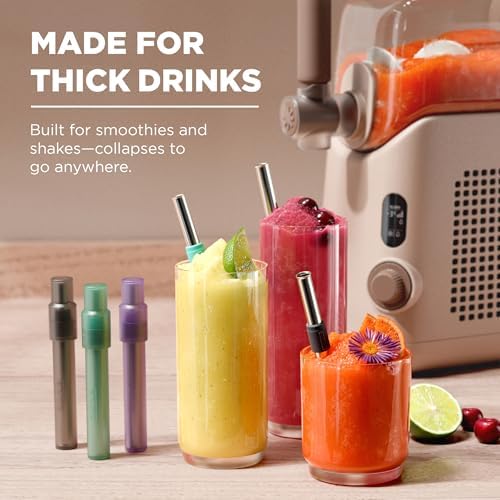 ZOKU Jumbo Reusable Straw – Wide Silicone Straw for Boba Tea, Bubble Tea, Smoothies & Slushies – Durable, Flexible, Dishwasher Safe – Purple - Image 2