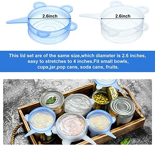 Patelai 24 Pieces Silicone Stretch Can Lids Reusable Expandable Jar Lid Soda Beer Cans Round Elastic Container Food Storage Covers for Mug Cup Small Bowl Fruits Vegetables Storage - Image 2